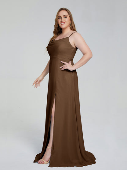 Rachel Sleeveless Split Plus Size Long Bridesmaid Dresses