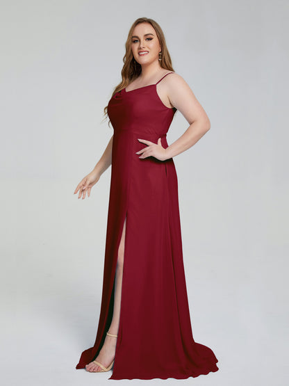 Rachel Sleeveless Split Plus Size Long Bridesmaid Dresses