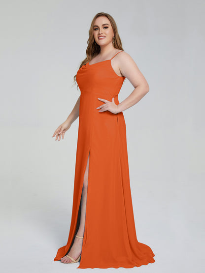 Rachel Sleeveless Split Plus Size Long Bridesmaid Dresses