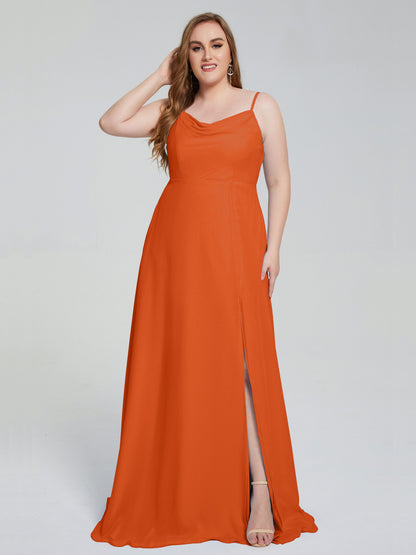 Rachel Sleeveless Split Plus Size Long Bridesmaid Dresses
