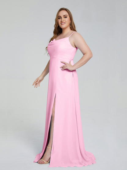 Rachel Sleeveless Split Plus Size Long Bridesmaid Dresses