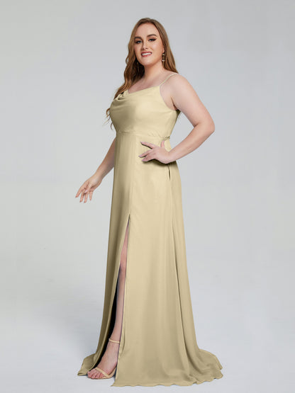 Rachel Sleeveless Split Plus Size Long Bridesmaid Dresses