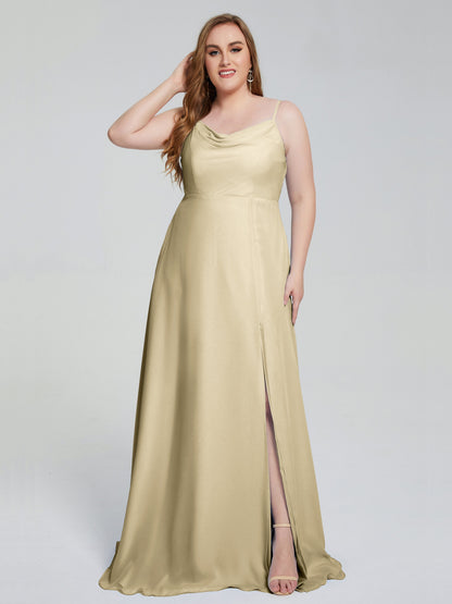 Rachel Sleeveless Split Plus Size Long Bridesmaid Dresses