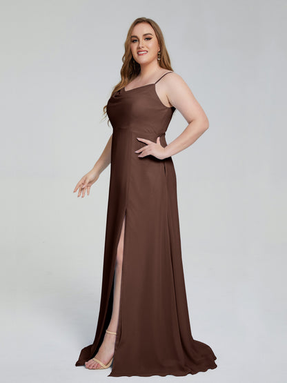 Rachel Sleeveless Split Plus Size Long Bridesmaid Dresses