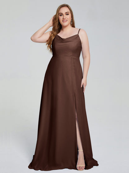 Rachel Sleeveless Split Plus Size Long Bridesmaid Dresses