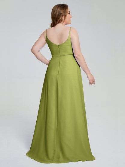 Rachel Sleeveless Split Plus Size Long Bridesmaid Dresses