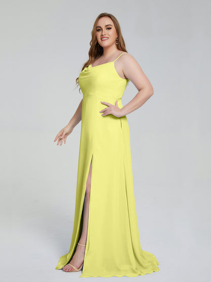 Rachel Sleeveless Split Plus Size Long Bridesmaid Dresses
