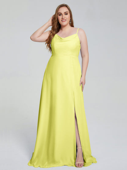 Rachel Sleeveless Split Plus Size Long Bridesmaid Dresses