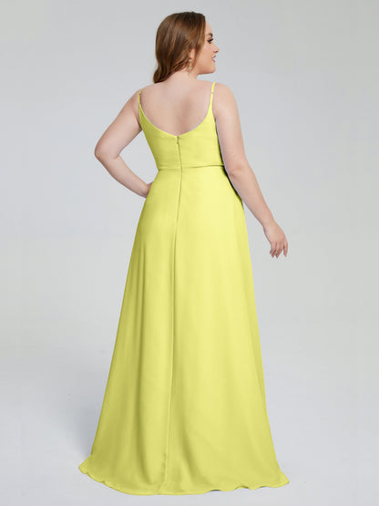 Rachel Sleeveless Split Plus Size Long Bridesmaid Dresses