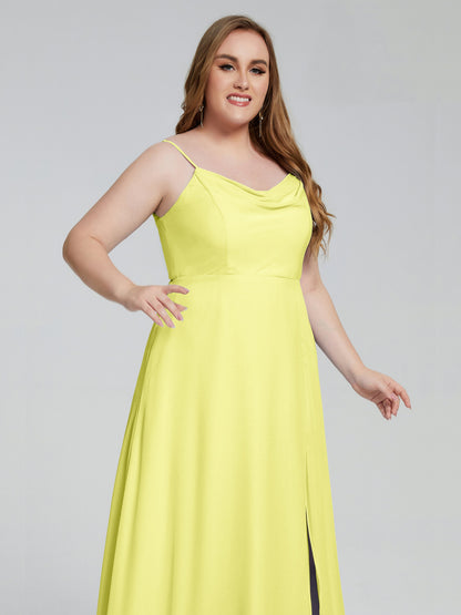 Rachel Sleeveless Split Plus Size Long Bridesmaid Dresses