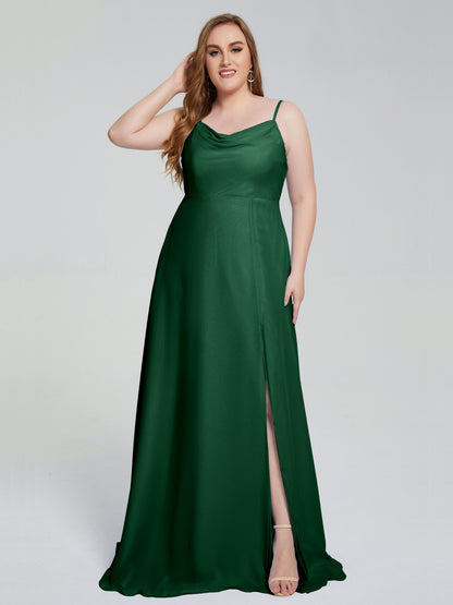 Rachel Sleeveless Split Plus Size Long Bridesmaid Dresses
