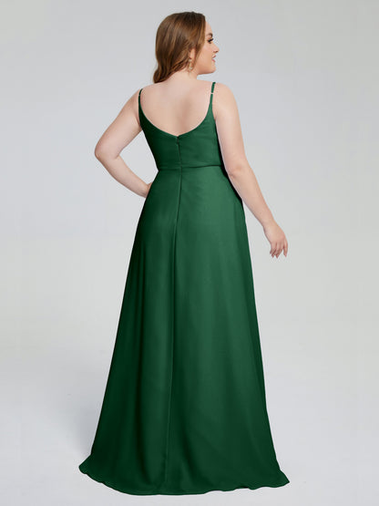 Rachel Sleeveless Split Plus Size Long Bridesmaid Dresses