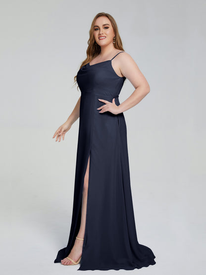 Rachel Sleeveless Split Plus Size Long Bridesmaid Dresses