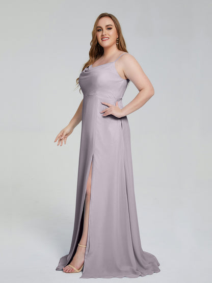 Rachel Sleeveless Split Plus Size Long Bridesmaid Dresses