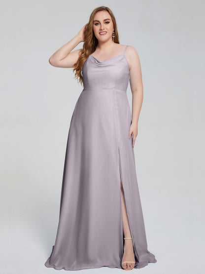 Rachel Sleeveless Split Plus Size Long Bridesmaid Dresses