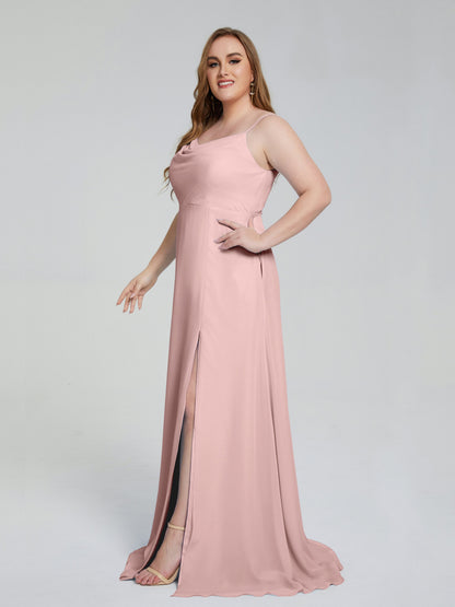 Rachel Sleeveless Split Plus Size Long Bridesmaid Dresses