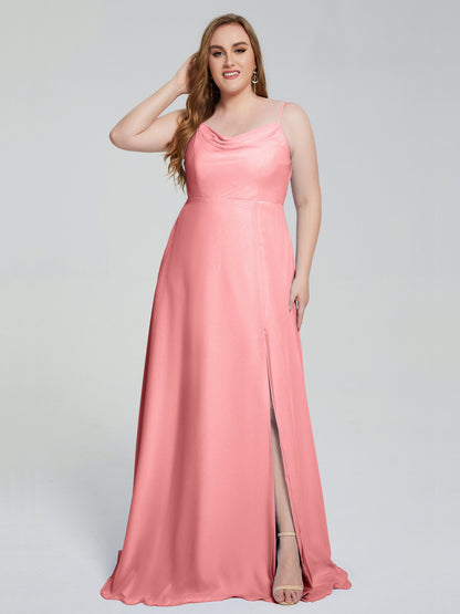 Rachel Sleeveless Split Plus Size Long Bridesmaid Dresses