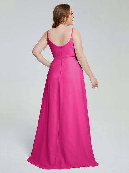 Rachel Sleeveless Split Plus Size Long Bridesmaid Dresses