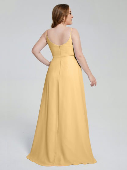 Rachel Sleeveless Split Plus Size Long Bridesmaid Dresses