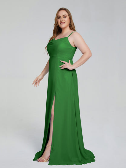 Rachel Sleeveless Split Plus Size Long Bridesmaid Dresses