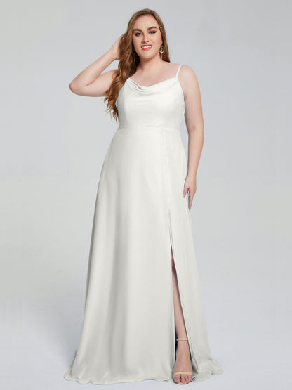 Rachel Sleeveless Split Plus Size Long Bridesmaid Dresses