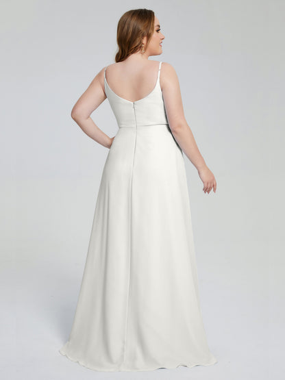 Rachel Sleeveless Split Plus Size Long Bridesmaid Dresses
