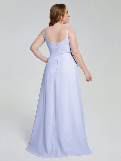 Rachel Sleeveless Split Plus Size Long Bridesmaid Dresses