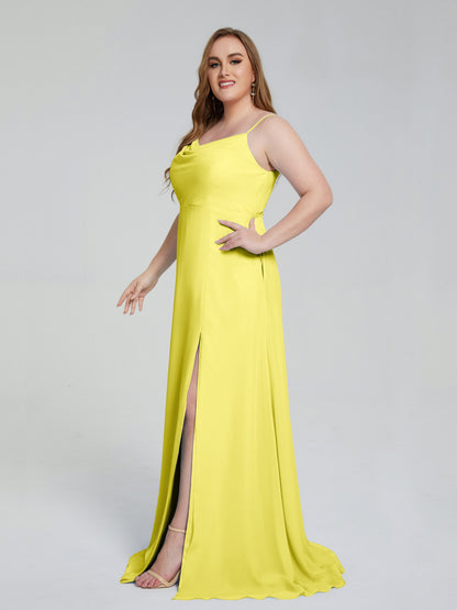 Rachel Sleeveless Split Plus Size Long Bridesmaid Dresses