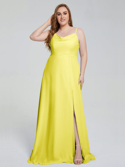 Rachel Sleeveless Split Plus Size Long Bridesmaid Dresses
