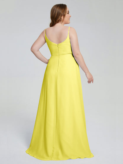 Rachel Sleeveless Split Plus Size Long Bridesmaid Dresses