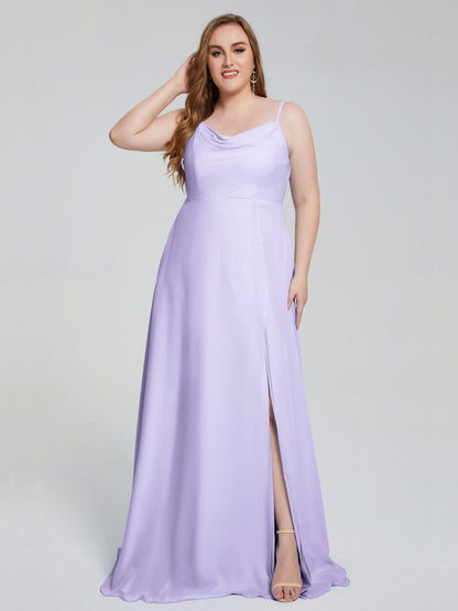 Rachel Sleeveless Split Plus Size Long Bridesmaid Dresses