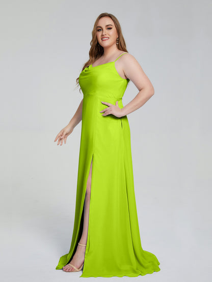 Rachel Sleeveless Split Plus Size Long Bridesmaid Dresses
