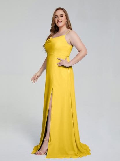 Rachel Sleeveless Split Plus Size Long Bridesmaid Dresses