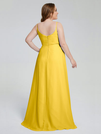 Rachel Sleeveless Split Plus Size Long Bridesmaid Dresses