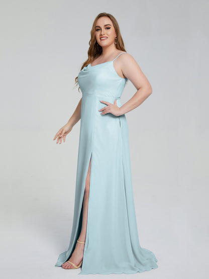 Rachel Sleeveless Split Plus Size Long Bridesmaid Dresses