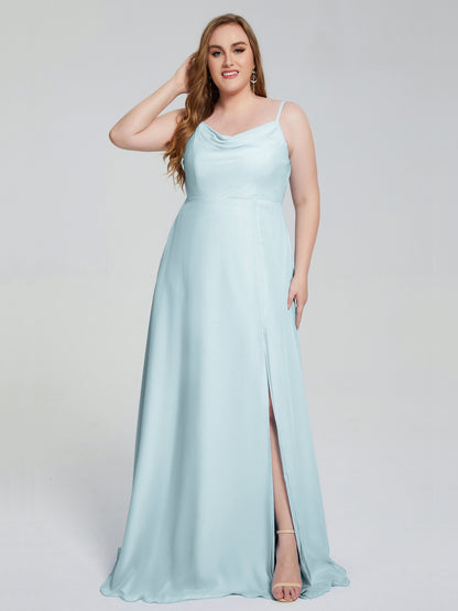 Rachel Sleeveless Split Plus Size Long Bridesmaid Dresses