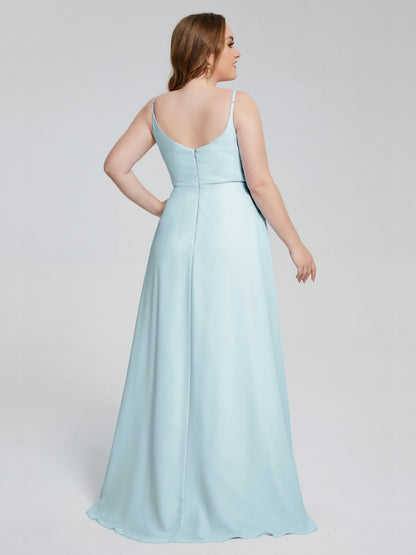 Rachel Sleeveless Split Plus Size Long Bridesmaid Dresses