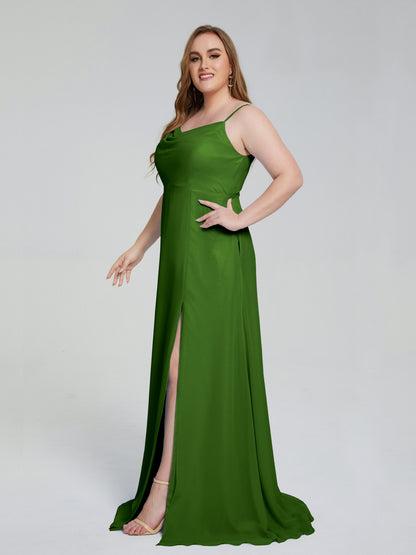 Rachel Sleeveless Split Plus Size Long Bridesmaid Dresses