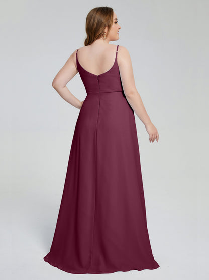 Rachel Sleeveless Split Plus Size Long Bridesmaid Dresses
