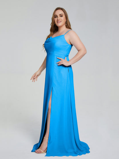 Rachel Sleeveless Split Plus Size Long Bridesmaid Dresses