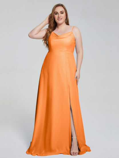 Rachel Sleeveless Split Plus Size Long Bridesmaid Dresses