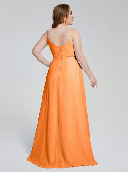 Rachel Sleeveless Split Plus Size Long Bridesmaid Dresses