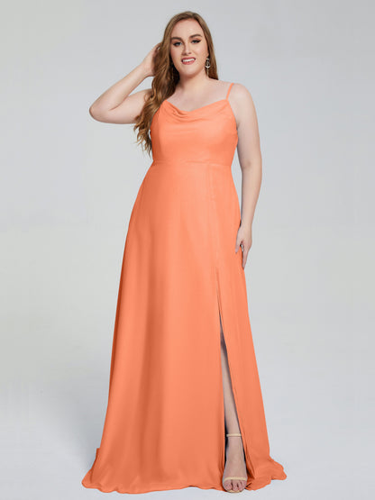 Rachel Sleeveless Split Plus Size Long Bridesmaid Dresses
