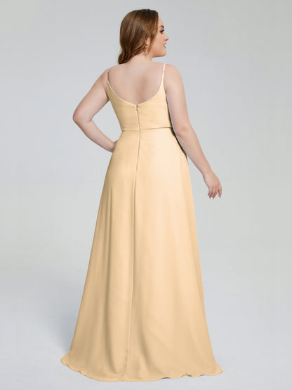 Rachel Sleeveless Split Plus Size Long Bridesmaid Dresses