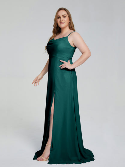 Rachel Sleeveless Split Plus Size Long Bridesmaid Dresses