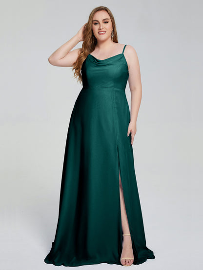 Rachel Sleeveless Split Plus Size Long Bridesmaid Dresses