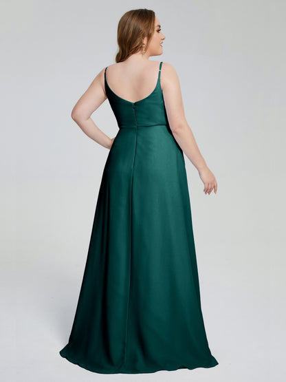 Rachel Sleeveless Split Plus Size Long Bridesmaid Dresses