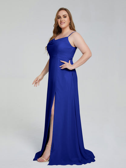 Rachel Sleeveless Split Plus Size Long Bridesmaid Dresses