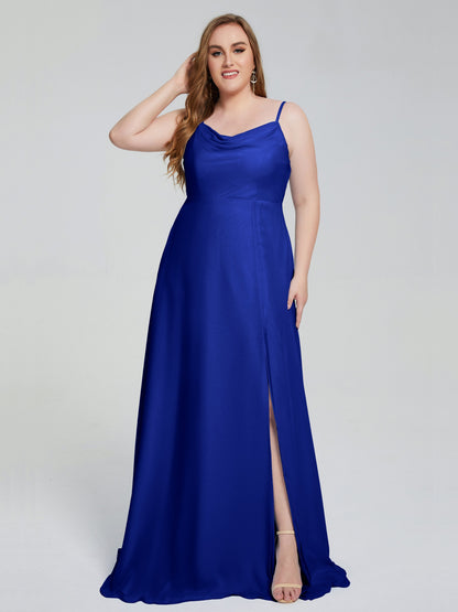 Rachel Sleeveless Split Plus Size Long Bridesmaid Dresses