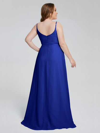 Rachel Sleeveless Split Plus Size Long Bridesmaid Dresses